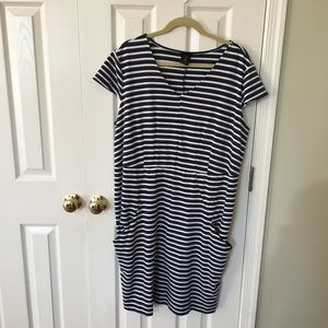 Mossimo Plus Size Navy & White Striped Dress 2